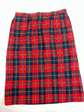 Pendleton Vintage Authentic Body Tartan Pure Virgin Wool Plaid Skirt USA 16